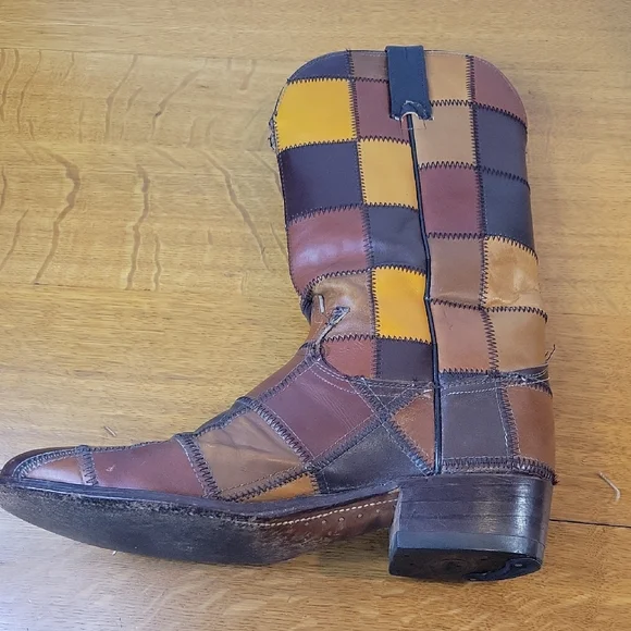Patchwork Leather Western Boots - Picture 8 of 16